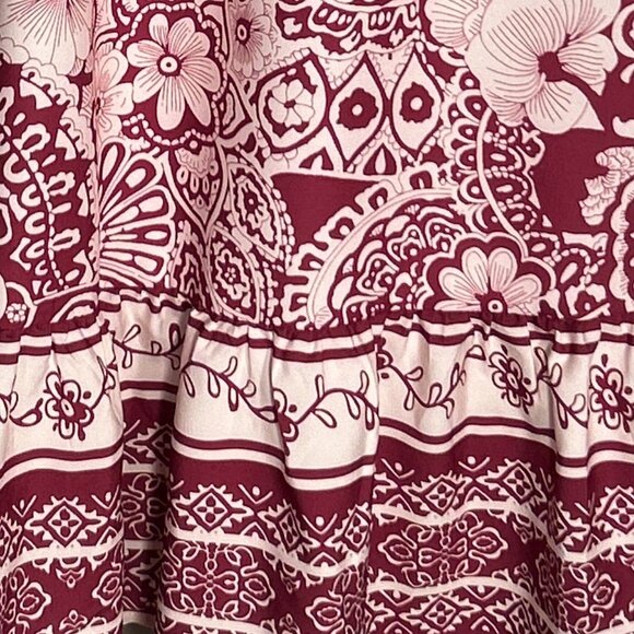 Umgee NWT SZ XL Sangria Silky Floral Print Dress Boho Cottage Core Western - Picture 11 of 11